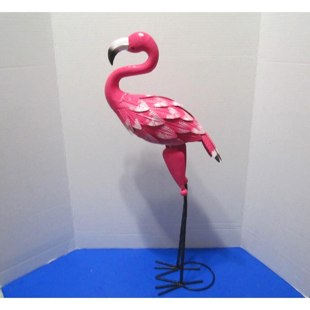 NEW Metal Flamingo Statue Figurine Home Decor Florida Souvenir
